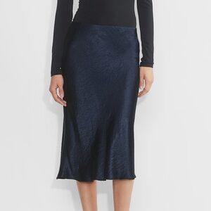 Aritzia Babaton Slip Satin Midi Skirt - Navy - Size 4